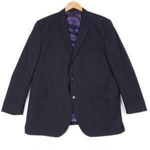 Jack Victor Select Pinstripe Wool Blazer 48 Dark Gray